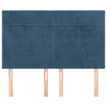 Cabeceira de cama 4 pcs veludo 72x5x78/88 cm azul-escuro