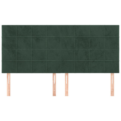 Cabeceira de cama 4 pcs veludo 80x5x78/88 cm verde-escuro