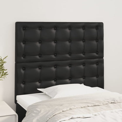 Cabeceira de cama 2 pcs couro artificial 80x5x78/88 cm preto