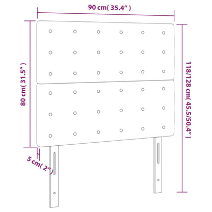 Cabeceira de cama 2 pcs couro artificial 90x5x78/88 cm preto