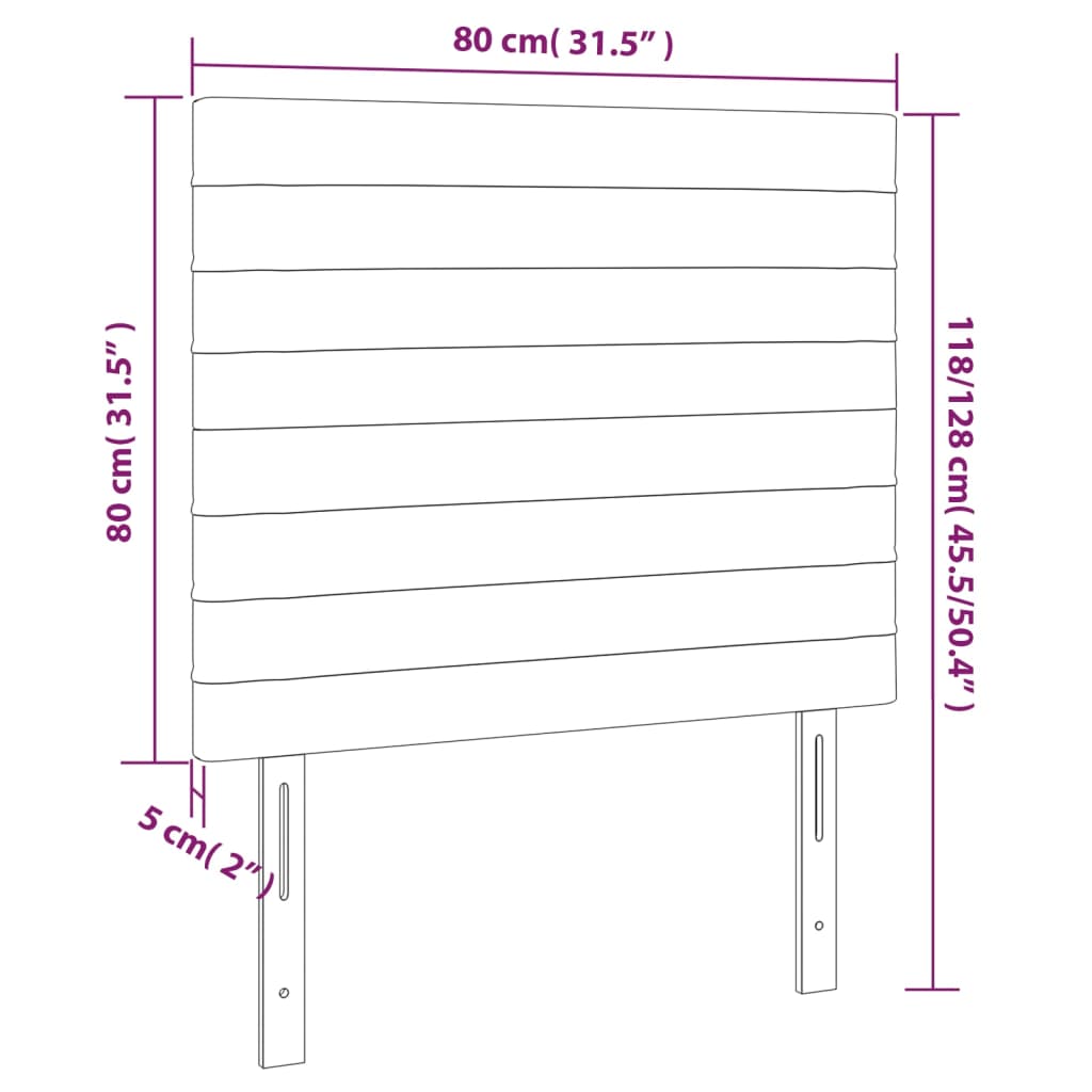 Cabeceira de cama 2 pcs tecido 80x5x78/88 cm preto