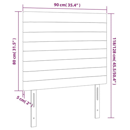 Cabeceira de cama 2 pcs tecido 90x5x78/88 cm cinzento-claro