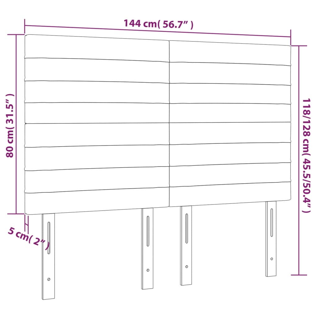 Cabeceira de cama 4 pcs tecido 72x5x78/88 cm castanho-escuro