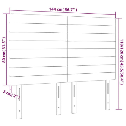 Cabeceira cama 4 pcs tecido 72x5x78/88 cm cinzento-acastanhado