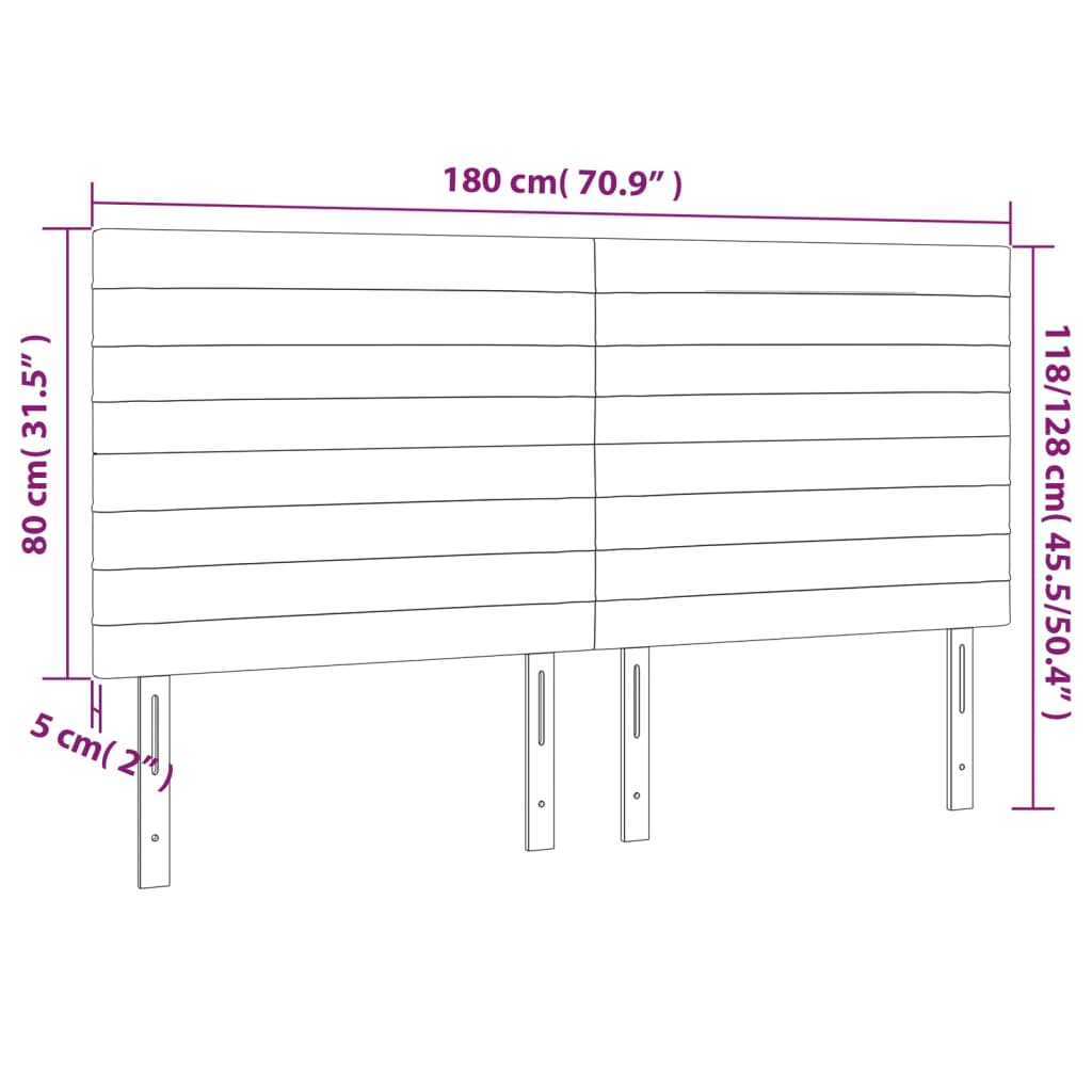 Cabeceira de cama 4 pcs tecido 90x5x78/88 cm cinzento-claro