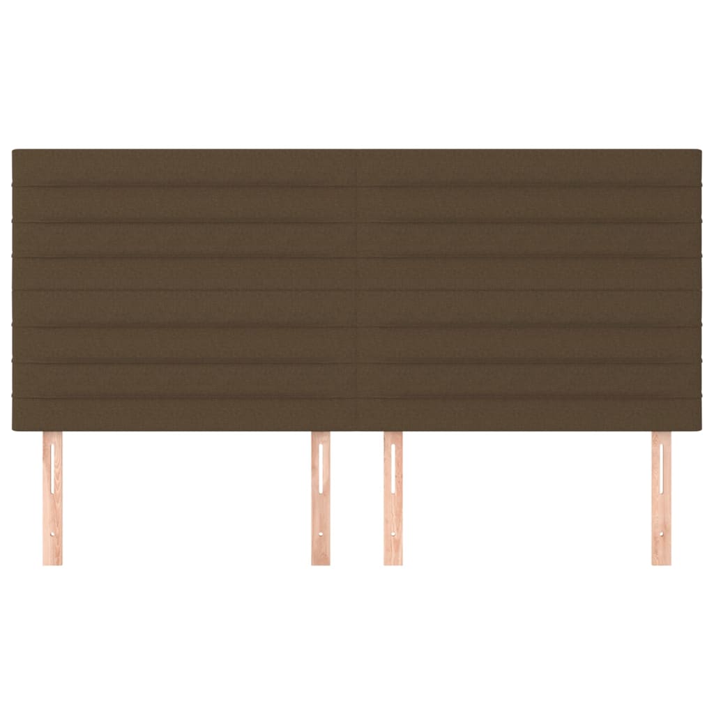 Cabeceira de cama 4 pcs tecido 100x5x78/88 cm castanho -escuro