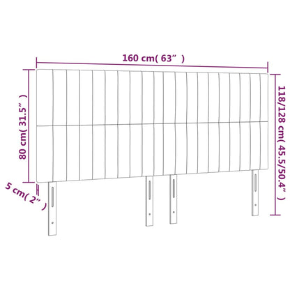 Cabeceira de cama 4 pcs tecido 80x5x78/88 cm cinzento-claro