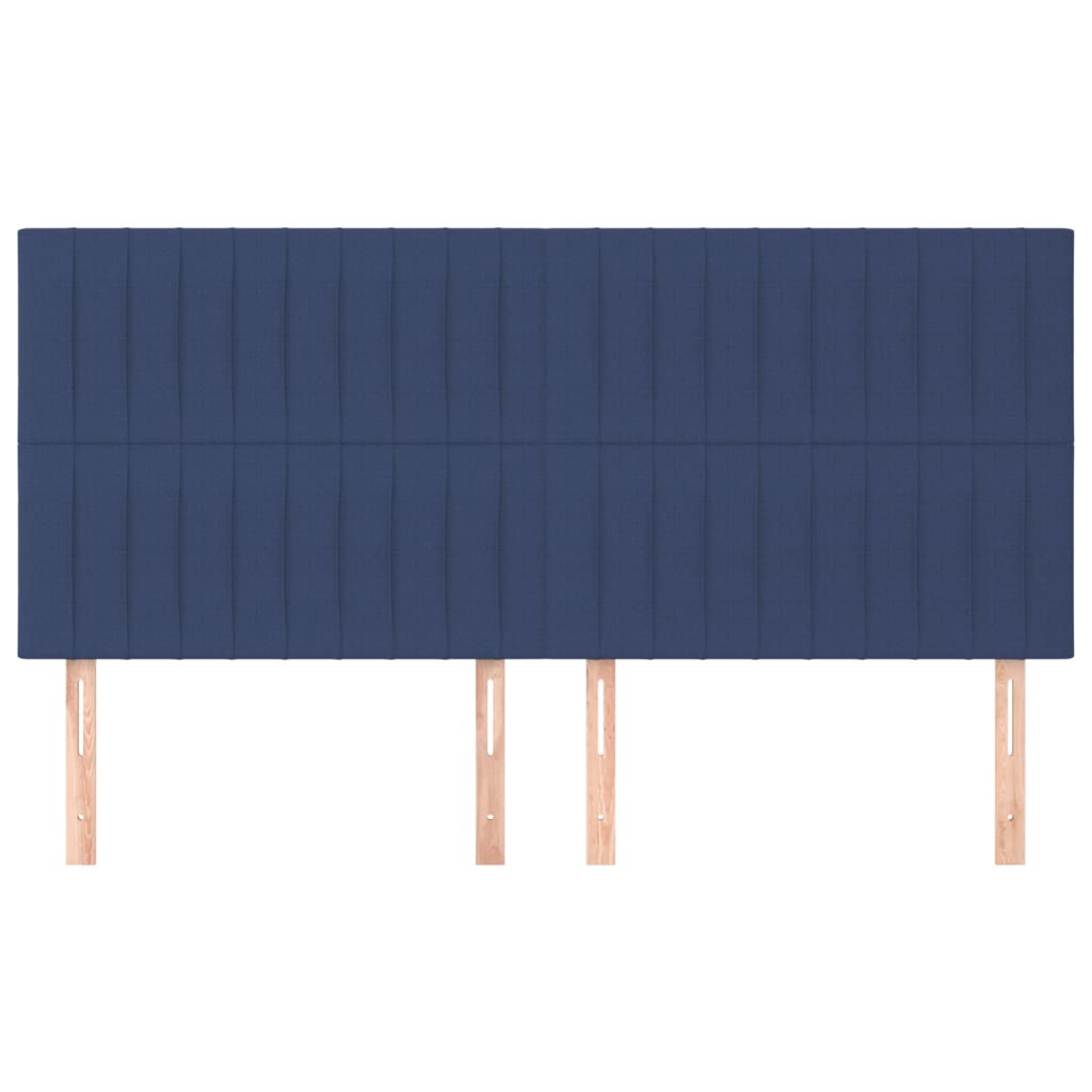 Cabeceira de cama 4 pcs tecido 80x5x78/88 cm azul