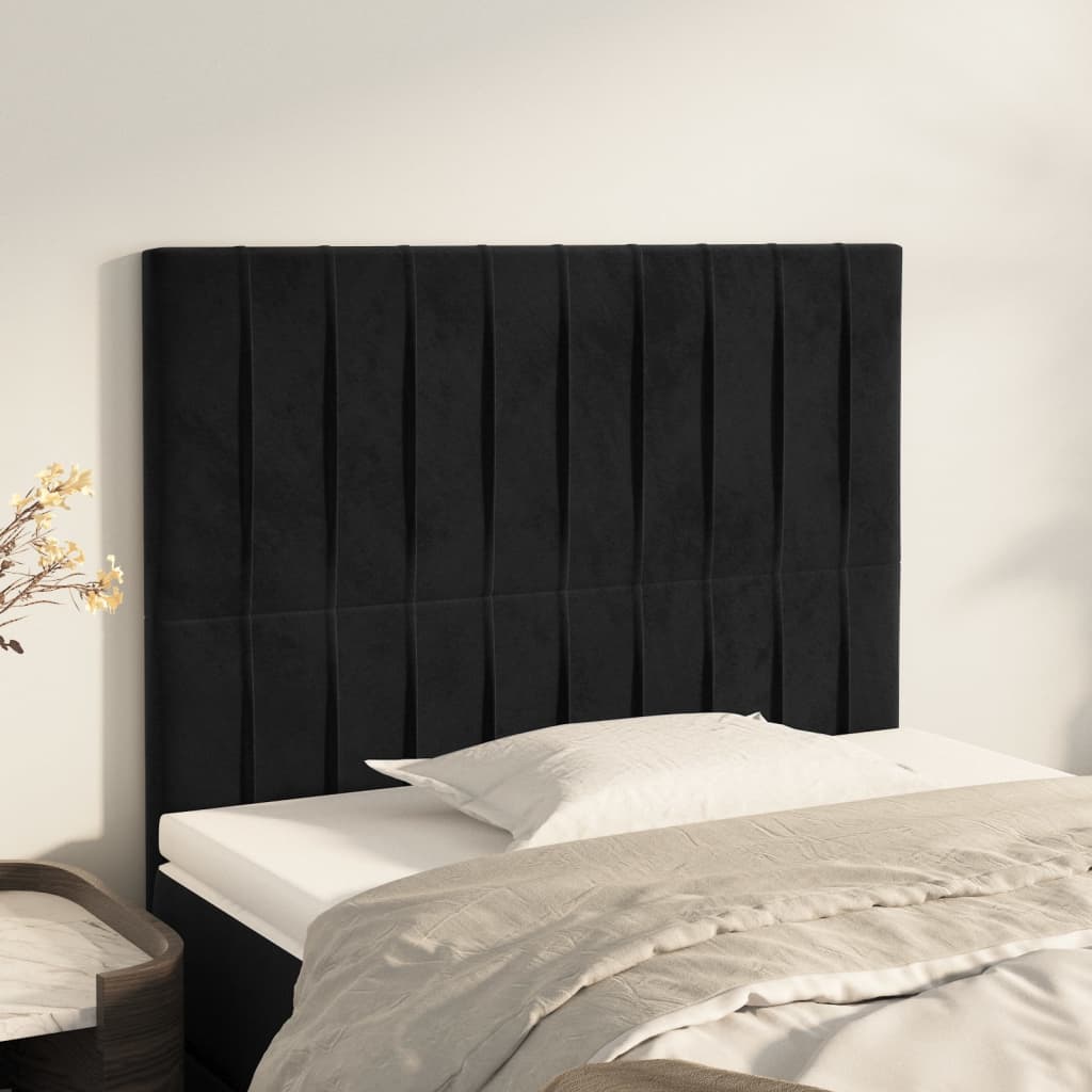 Cabeceira de cama 2 pcs veludo 90x5x78/88 cm preto