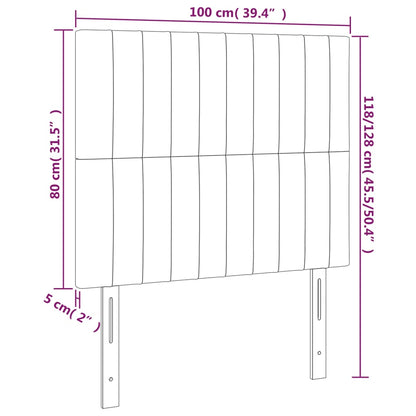 Cabeceira de cama 2 pcs veludo 100x5x78/88 cm cinzento-escuro