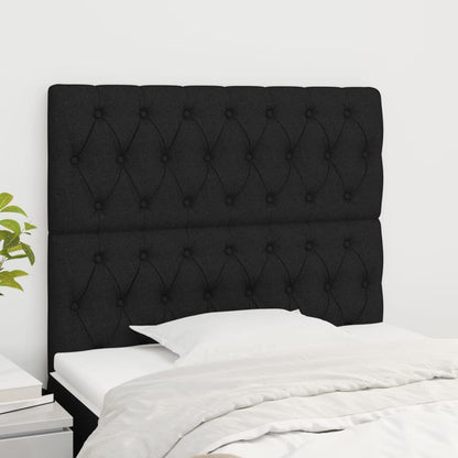 Cabeceira de cama 2 pcs tecido 90x7x78/88 cm preto