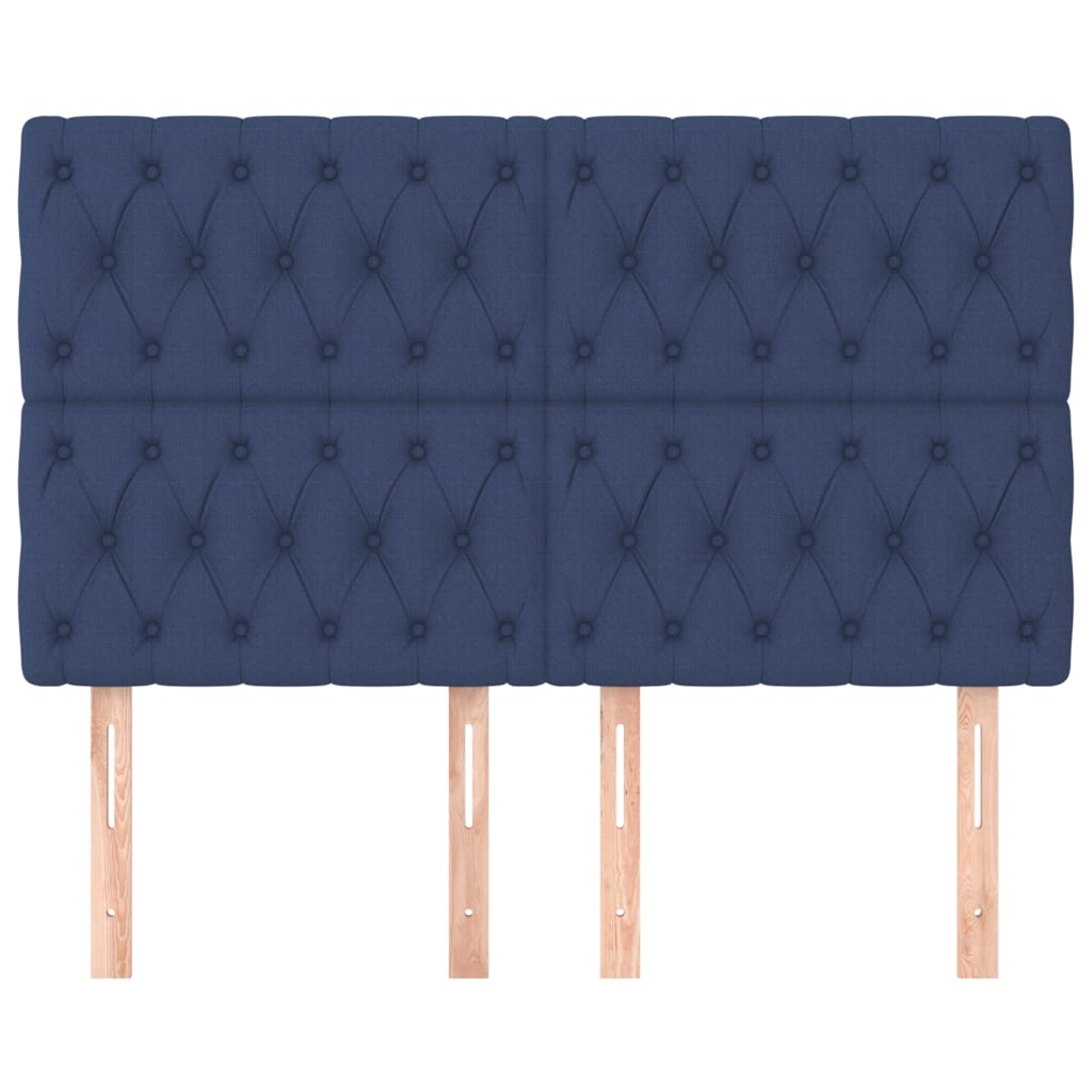 Cabeceira de cama 4 pcs tecido 80x7x78/88 cm azul