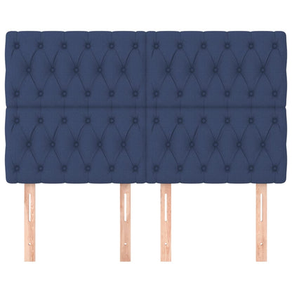 Cabeceira de cama 4 pcs tecido 80x7x78/88 cm azul