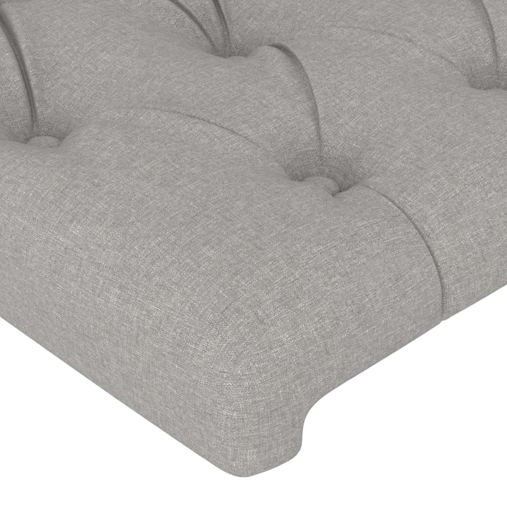 Cabeceira de cama 4 pcs tecido 90x7x78/88 cm cinzento-claro