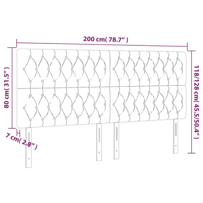 Cabeceira de cama 4 pcs veludo 100x7x78/88 cm cinzento-claro