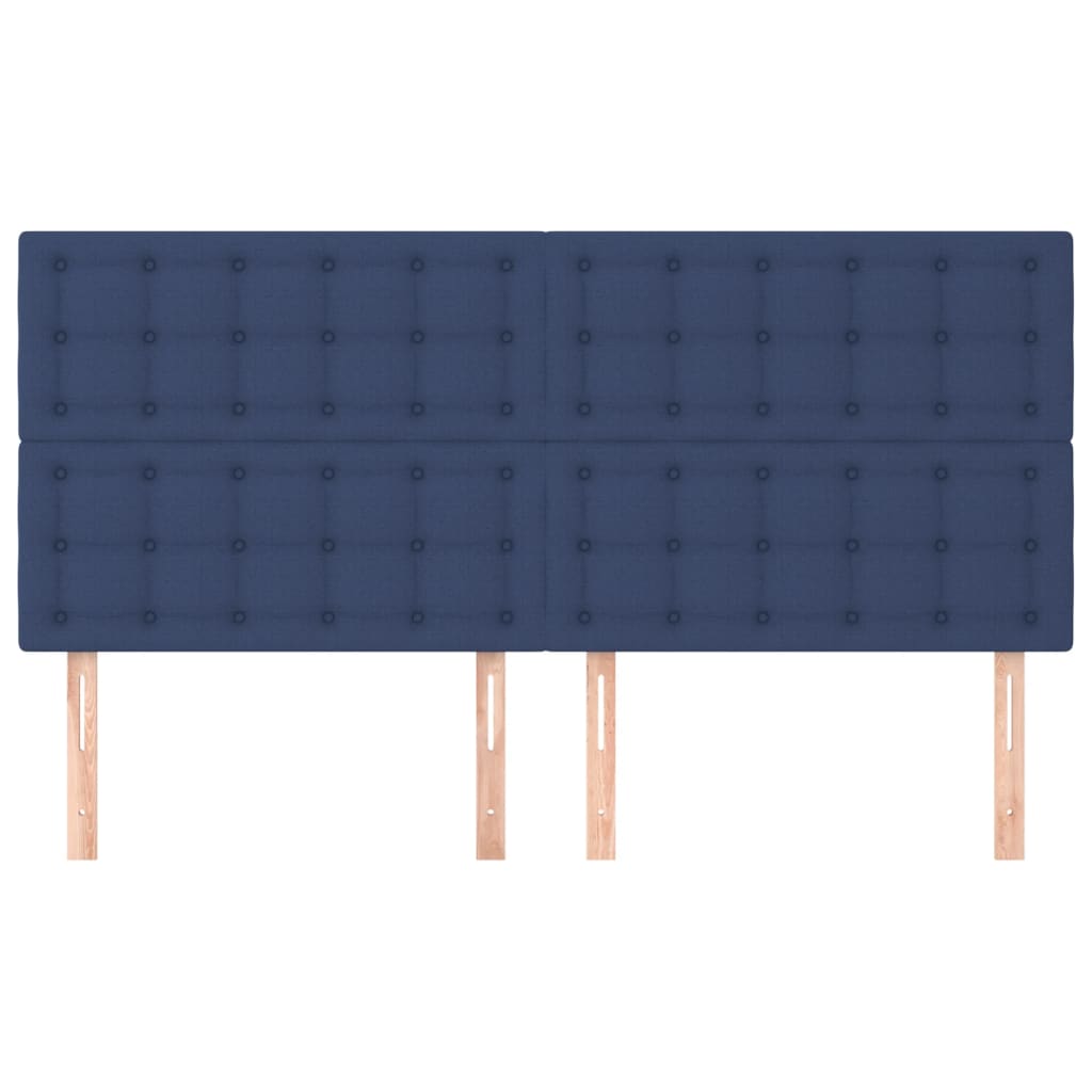 Cabeceira de cama 4 pcs tecido 80x5x78/88 cm azul