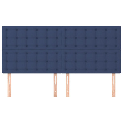 Cabeceira de cama 4 pcs tecido 80x5x78/88 cm azul