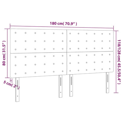 Cabeceira de cama 4 pcs tecido 90x5x78/88 cm cinzento-claro