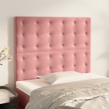 Cabeceira de cama 2 pcs veludo 90x5x78/88 cm rosa