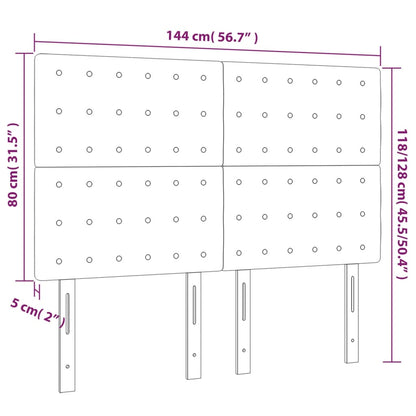 Cabeceira de cama 4 pcs veludo 72x5x78/88 cm azul-escuro