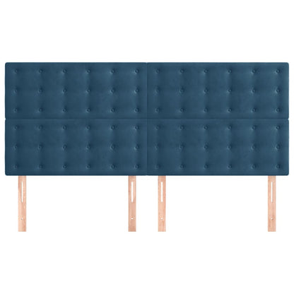 Cabeceira de cama 4 pcs veludo 80x5x78/88 cm azul-escuro