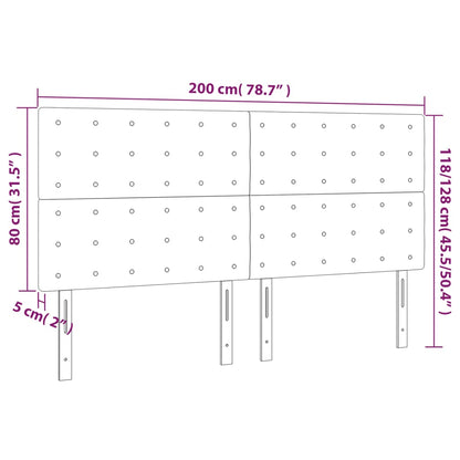 Cabeceira de cama 4 pcs veludo 100x5x78/88 cm rosa