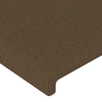 Cabeceira de cama c/ abas tecido 83x23x78/88cm castanho-escuro