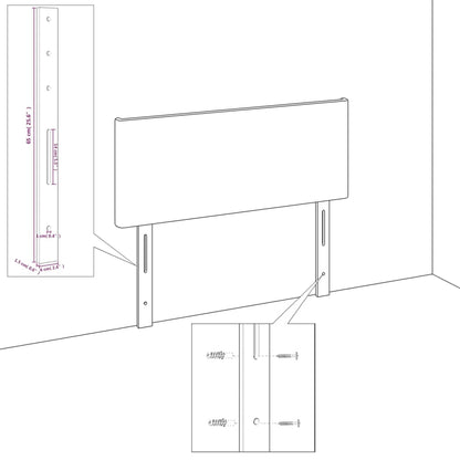 Cabeceira de cama c/ abas tecido 93x23x78/88 cm cinzento-escuro