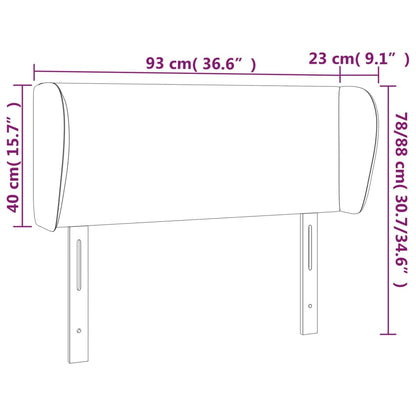 Cabeceira de cama c/ abas tecido 93x23x78/88 cm preto