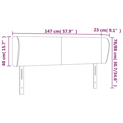 Cabeceira de cama c/ abas tecido 147x23x78/88 cm creme