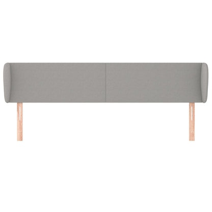 Cabeceira de cama c/ abas tecido 163x23x78/88 cm cinzento-claro