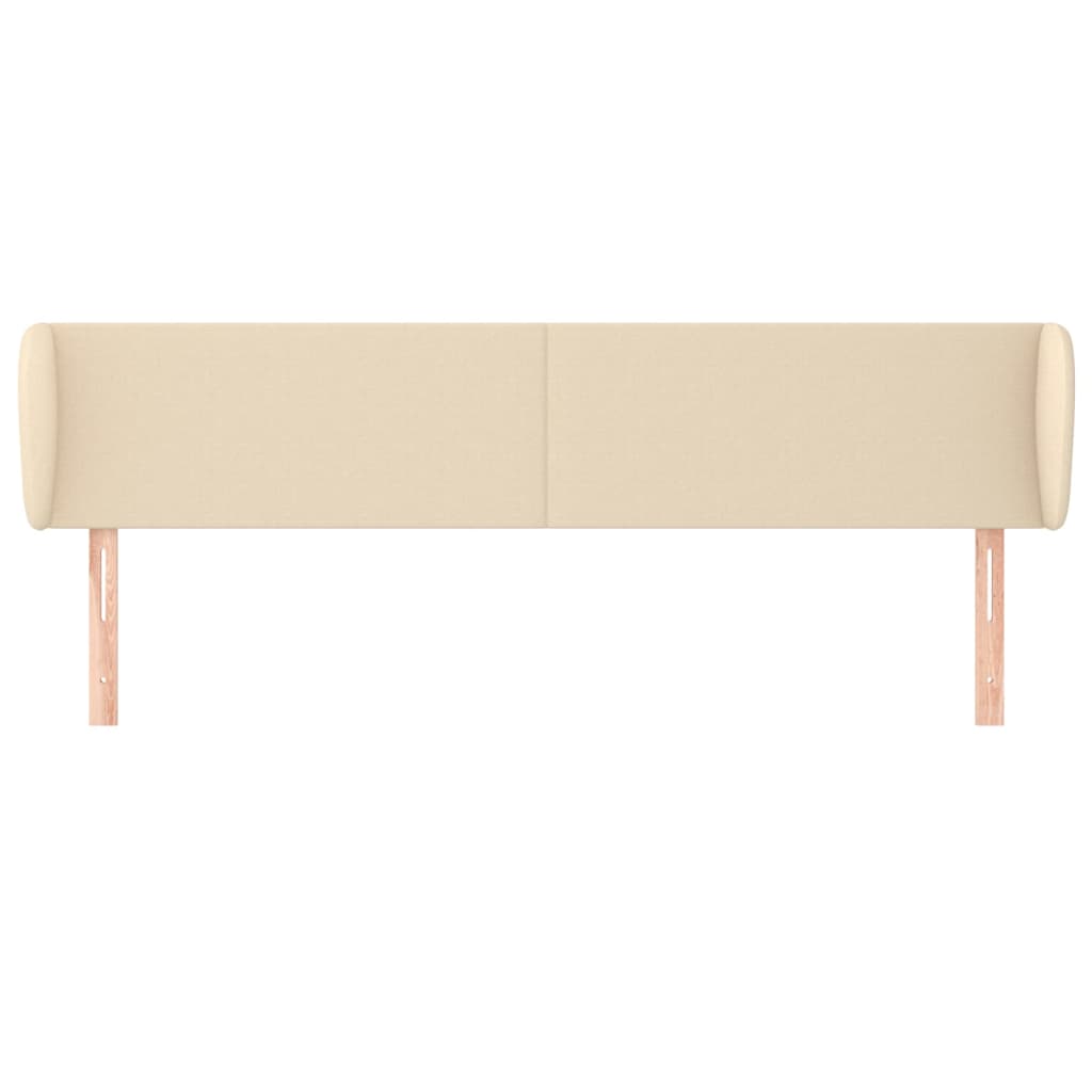 Cabeceira de cama c/ abas tecido 203x23x78/88 cm creme