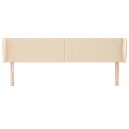 Cabeceira de cama c/ abas tecido 203x23x78/88 cm creme