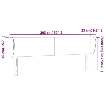 Cabeceira de cama c/ abas tecido 203x23x78/88 cm creme