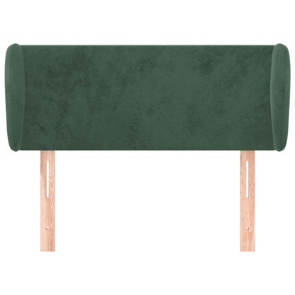 Cabeceira de cama c/ abas veludo 83x23x78/88cm verde-escuro