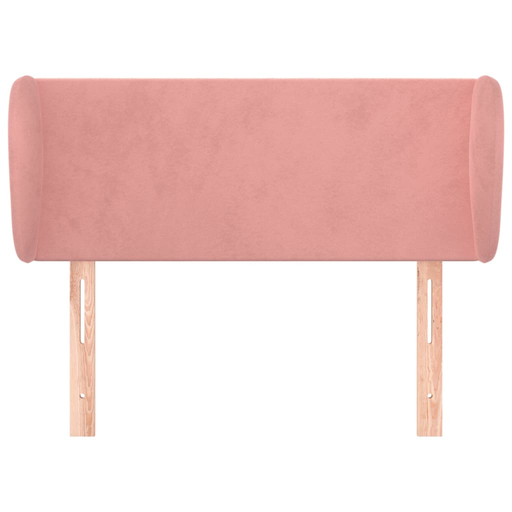 Cabeceira de cama c/ abas veludo 83x23x78/88 cm rosa