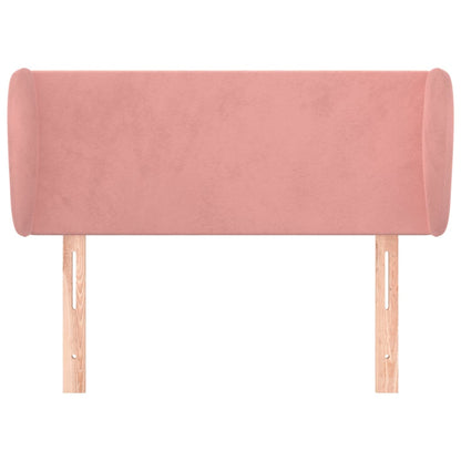 Cabeceira de cama c/ abas veludo 83x23x78/88 cm rosa