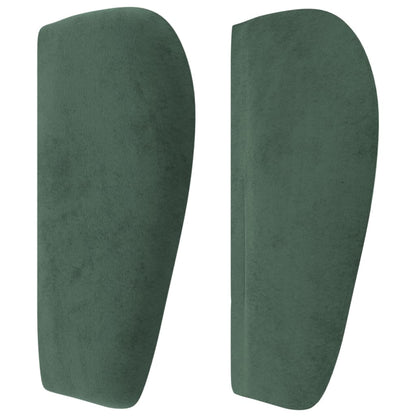 Cabeceira de cama c/ abas veludo 93x23x78/88 cm verde-escuro