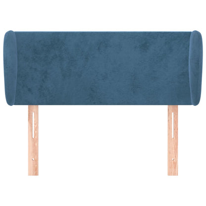 Cabeceira de cama c/ abas veludo 93x23x78/88 cm azul-escuro