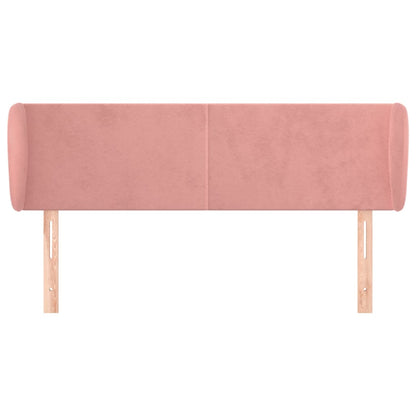 Cabeceira de cama c/ abas veludo 147x23x78/88 cm rosa