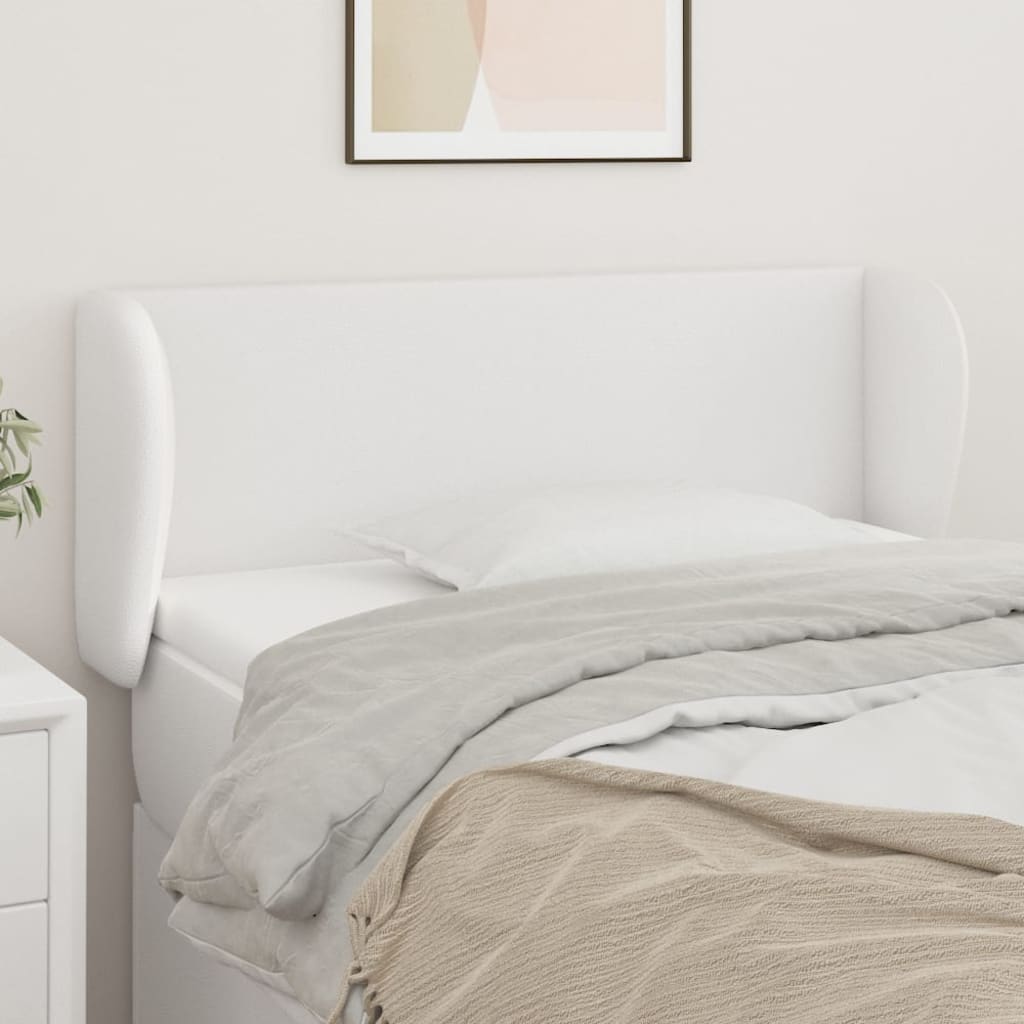 Cabeceira de cama c/ abas couro artificial 83x23x78/88cm branco