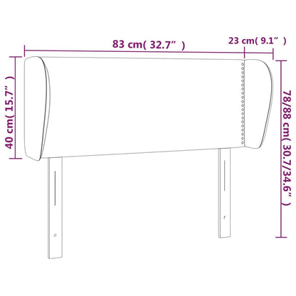 Cabeceira de cama c/ abas tecido 83x23x78/88 cm cinzento-claro