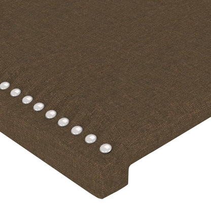 Cabeceira de cama c/ abas tecido 93x23x78/88 cm castanho-escuro