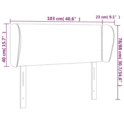 Cabeceira de cama c/ abas tecido 103x23x78/88 cm cinzento-claro