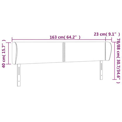 Cabeceira de cama c/ abas tecido 163x23x78/88 cm creme