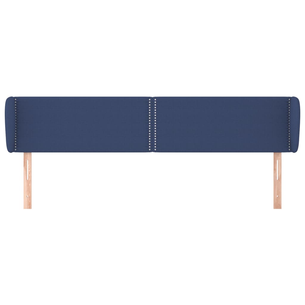 Cabeceira de cama c/ abas tecido 163x23x78/88 cm azul