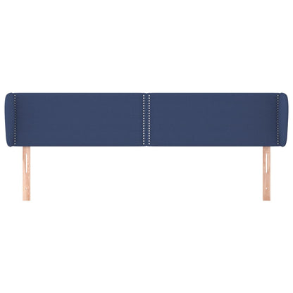 Cabeceira de cama c/ abas tecido 163x23x78/88 cm azul