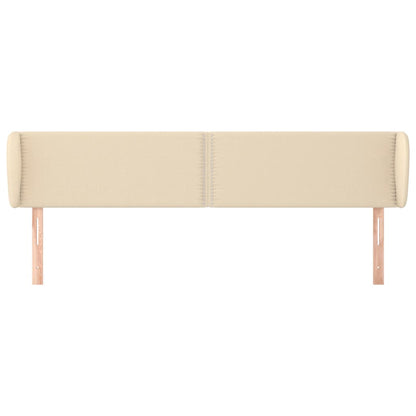 Cabeceira de cama c/ abas tecido 183x23x78/88 cm creme