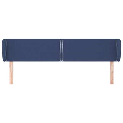 Cabeceira de cama c/ abas tecido 203x23x78/88 cm azul