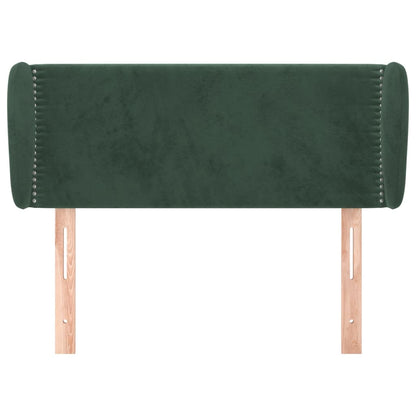 Cabeceira de cama c/ abas veludo 83x23x78/88cm verde-escuro